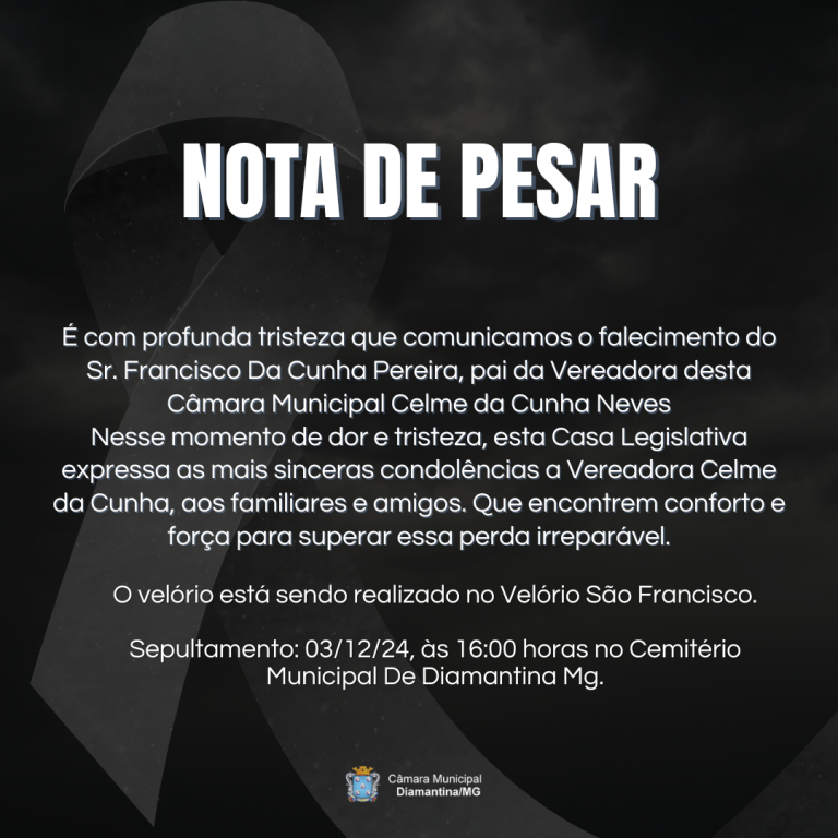 NOTA DE PESAR!
