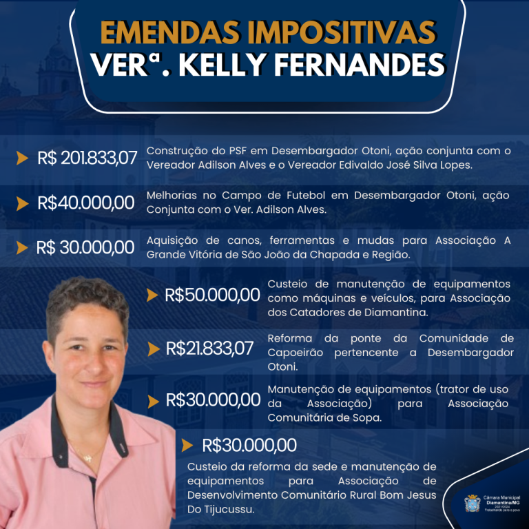 EMENDAS IMPOSITIVAS VERª. KELLY FERNANDES