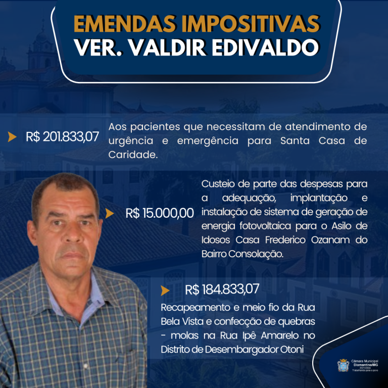 EMENDAS IMPOSITIVAS VER. VALDIR EDIVALDO