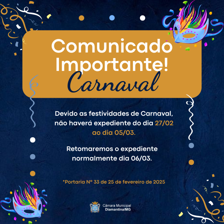 COMUNICADO - RECESSO DE CARNAVAL! 
