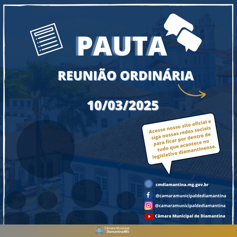 PAUTA DA REUNIÃO ORDINÁRIA - 10/03/2025
