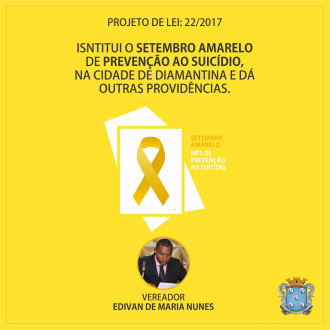 Câmara Aprova Projeto de Lei que Institui o "Setembro Amarelo" em Diamantina
