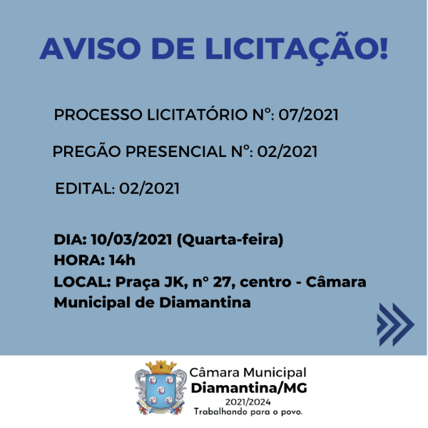 AVISO DE LICITAÇÃO!