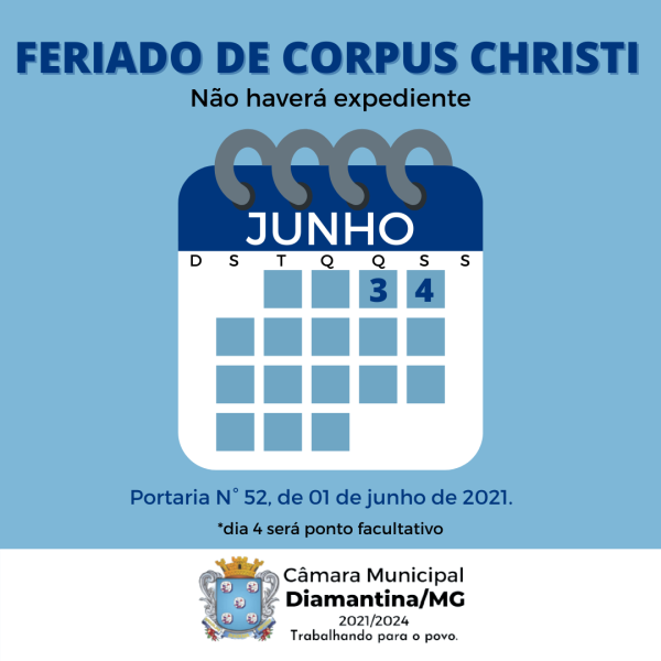 FERIADO DE CORPUS CHRISTI 