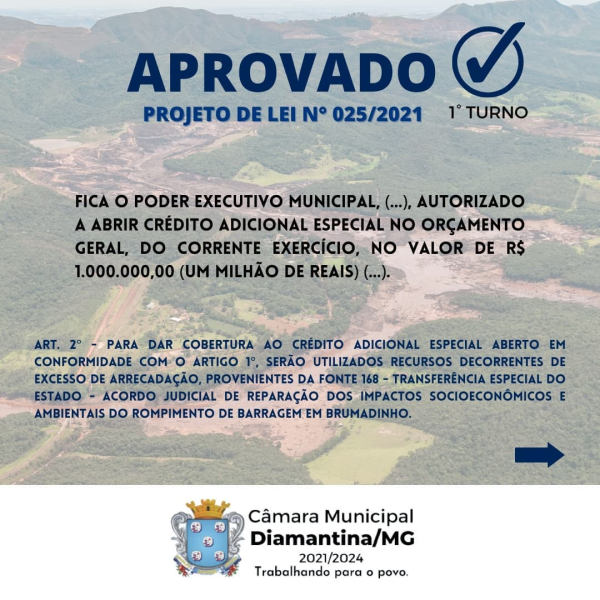 CÂMARA MUNICIPAL APROVA EM 1° TURNO