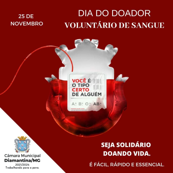25 DE NOVEMBRO| DIA DO DOADOR VOLUNTÁRIO DE SANGUE
