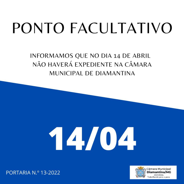 PONTO FACULTATIVO NA CÂMARA MUNICIPAL