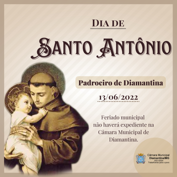 DIA DE SANTO ANTÔNIO - PADROEIRO DE DIAMANTINA 