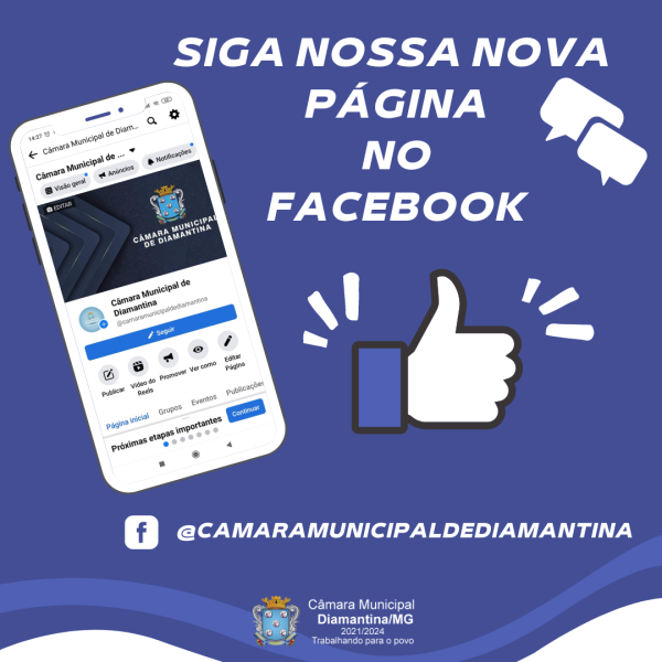 A Câmara Municipal de Diamantina está com uma NOVA página no Facebook!