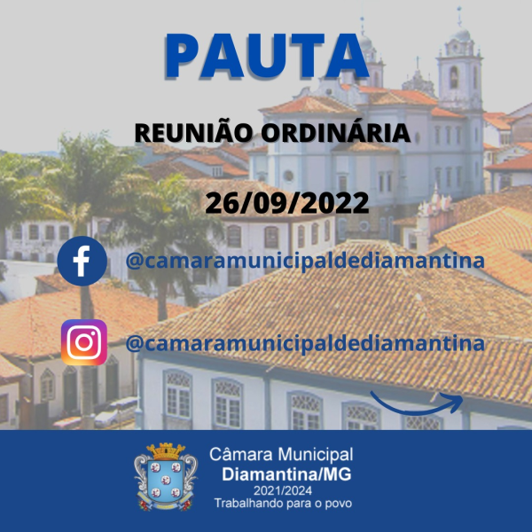 PAUTA DA REUNIÃO ORDINÁRIA - 26/09/2022 