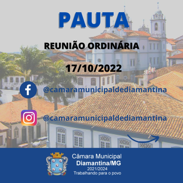 PAUTA DA REUNIÃO ORDINÁRIA - 17/10/2022 