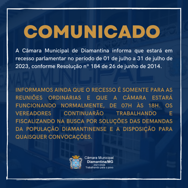  COMUNICADO! 