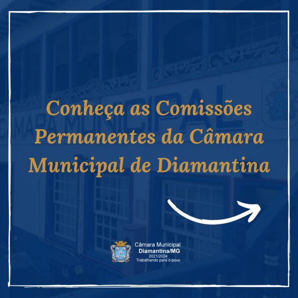 Você sabia que Todas as quartas-feiras, as Comissões Permanentes da Câmara Municipal de Diamantina se reúnem para examinar projetos que moldarão nosso município? 
