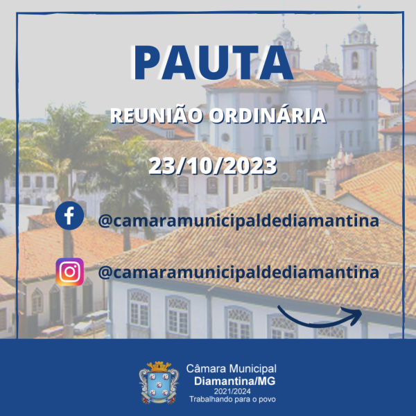 PAUTA DA REUNIÃO ORDINÁRIA - 23/10/2023 