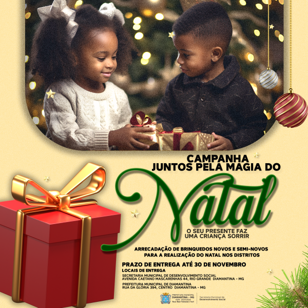 JUNTOS PELA MAGIA DO NATAL: A CÂMARA MUNICIPAL DE DIAMANTINA APOIA!