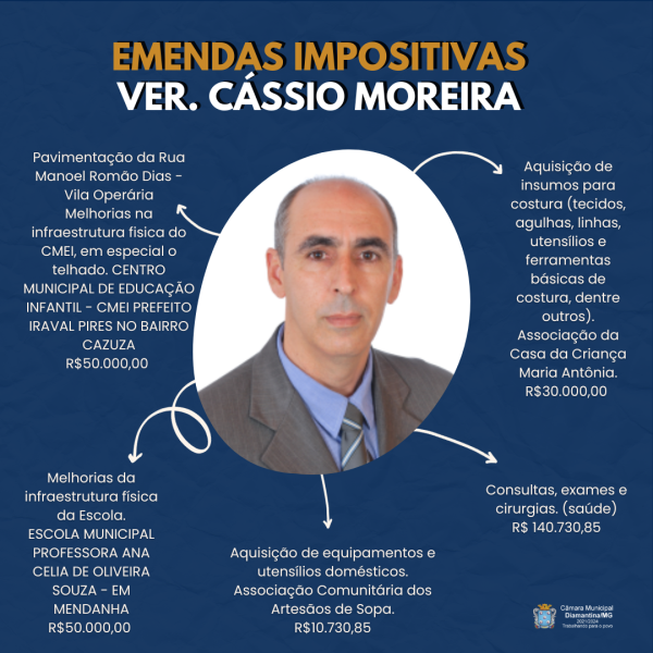 EMENDAS IMPOSITIVAS VER. CÁSSIO MOREIRA!