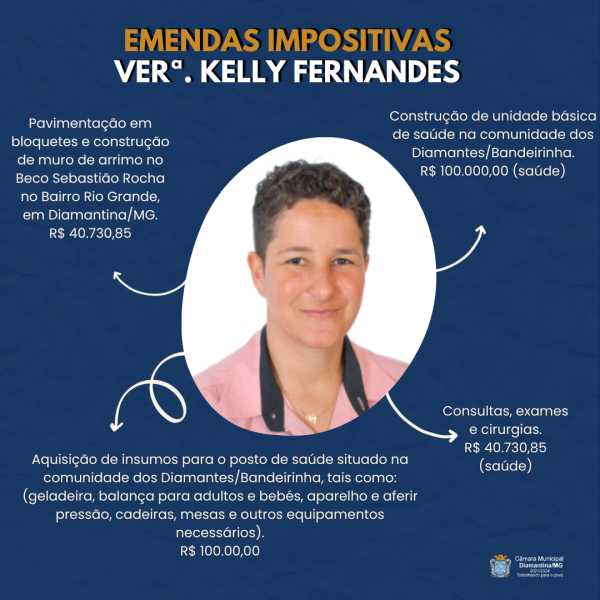 EMENDAS IMPOSITIVAS VERª. KELLY FERNANDES!