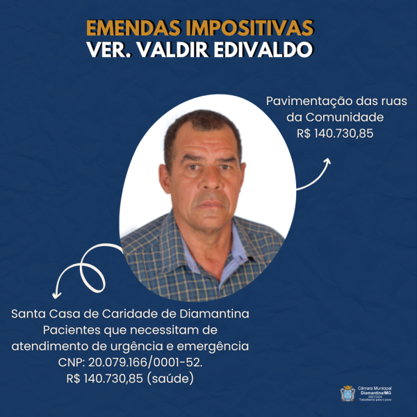 EMENDAS IMPOSITIVAS VER. VALDIR EDIVALDO!