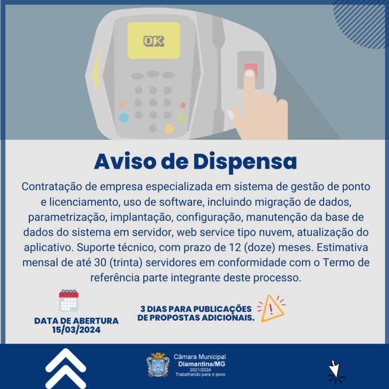AVISO DE DISPENSA!